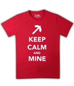 Прикольные футболки: Keep Calm and Mine на красной